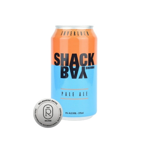 Shack Bay Brewing Pale Ale can with a silver medal on a white background