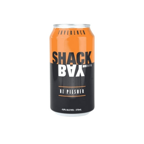 Shack Bay Brewing NZ Pilsner can on a white background
