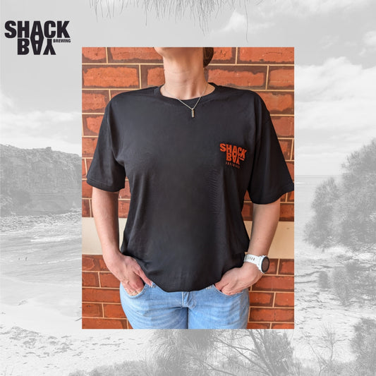 Shack Bay Brewing custom tshirt black front image
